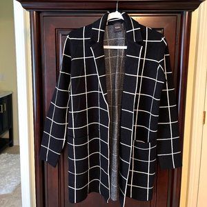 Rafaella Cardigan Jacket / Black 'Window Pane'